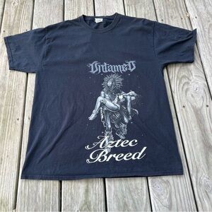 Untamed Tribal Warrior Aztec Breed Graphic Tee Black Streetwear L